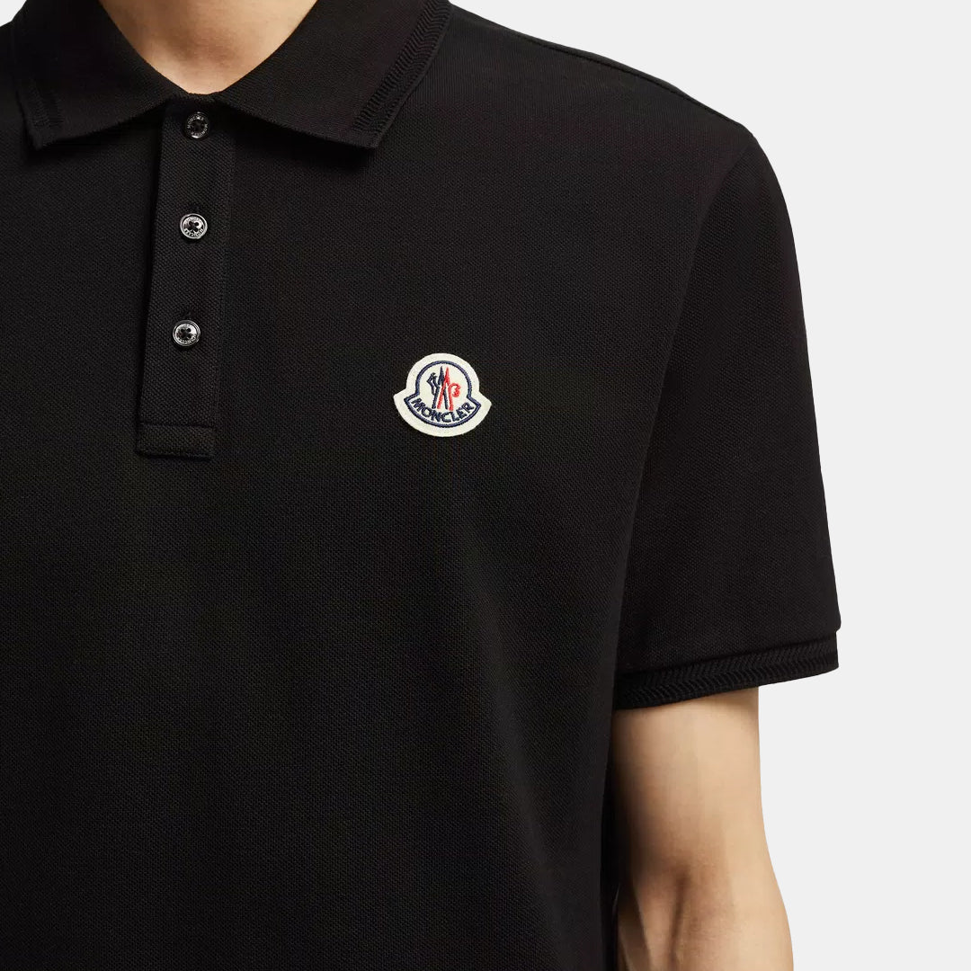 Camisa Polo Moncler "classic logo" Preta