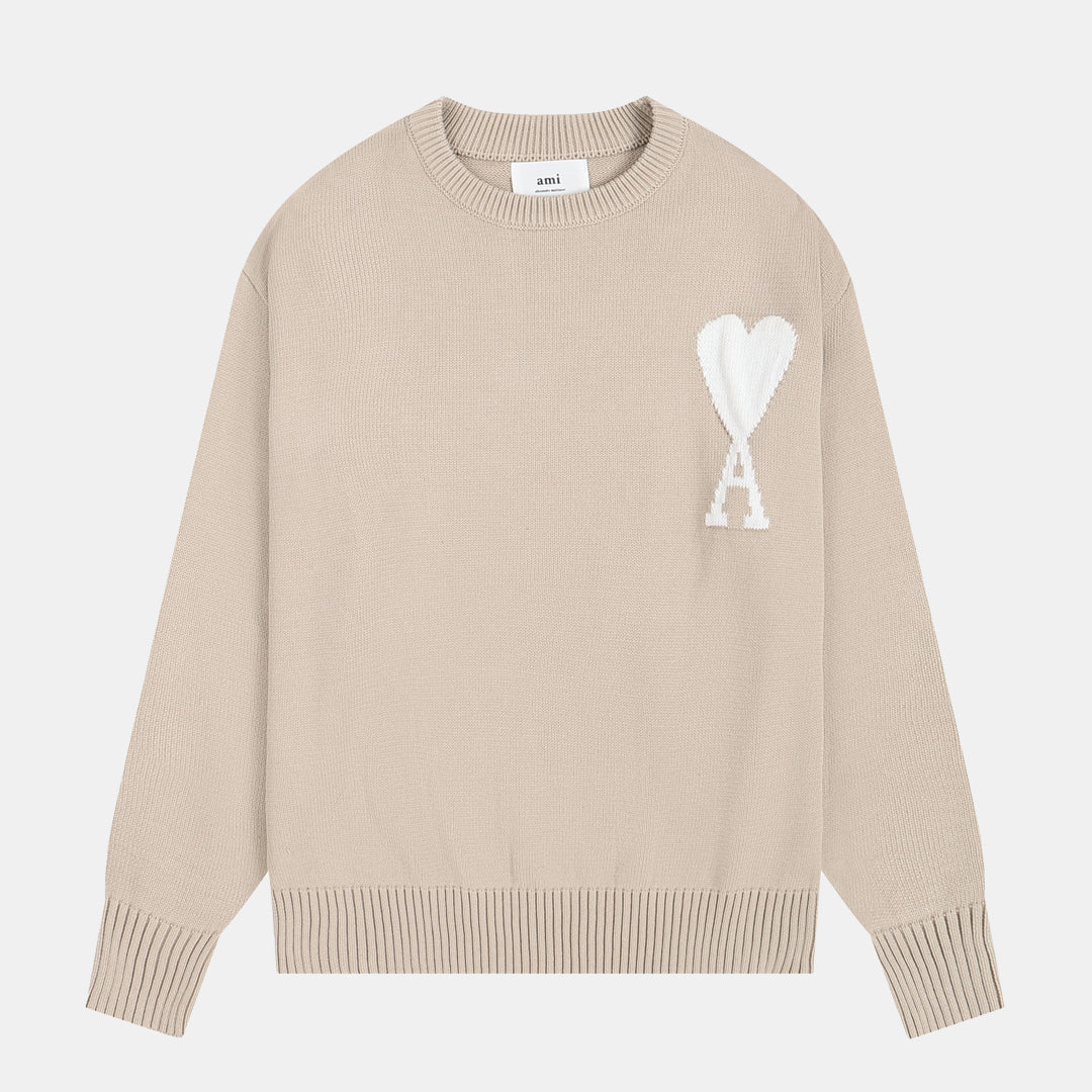 Suéter Ami Paris Crewneck Creme