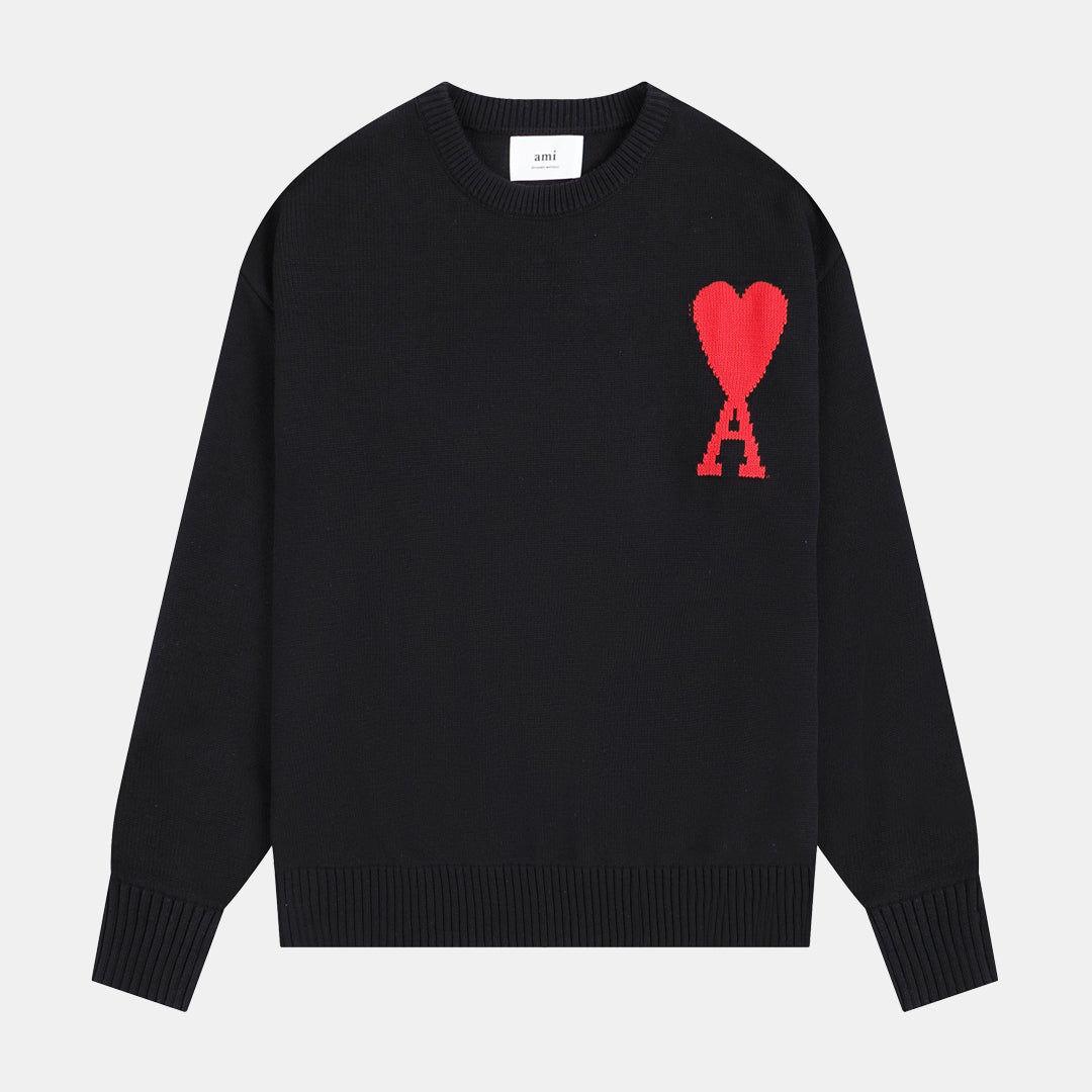 Suéter Ami Paris Crewneck Preto