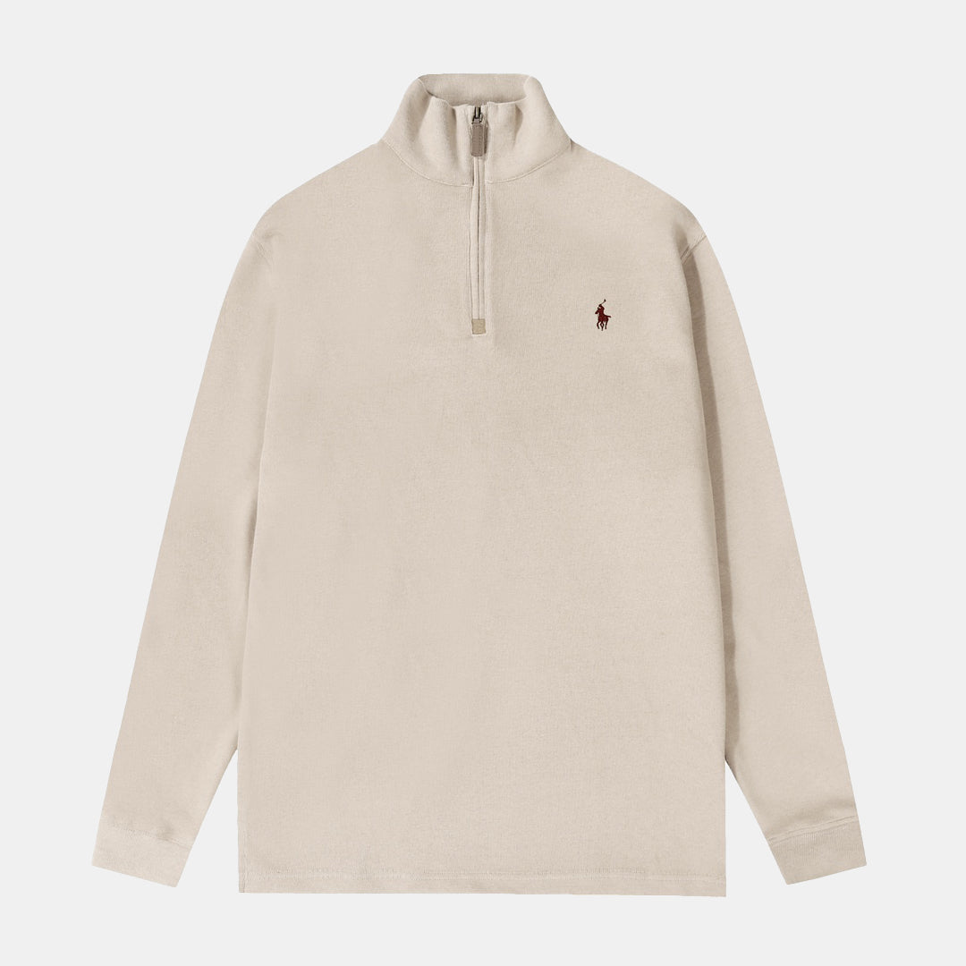 Suéter Ralph Lauren "Meio Zipper" Creme